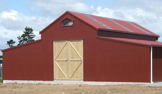 American Barn with Wooden Barn Doors